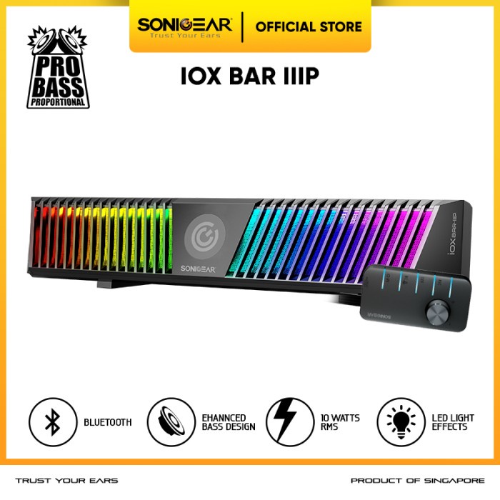 Speaker Bluetooth Sonicgear IOX BAR 3P Stereo Soundbar | RGB Light