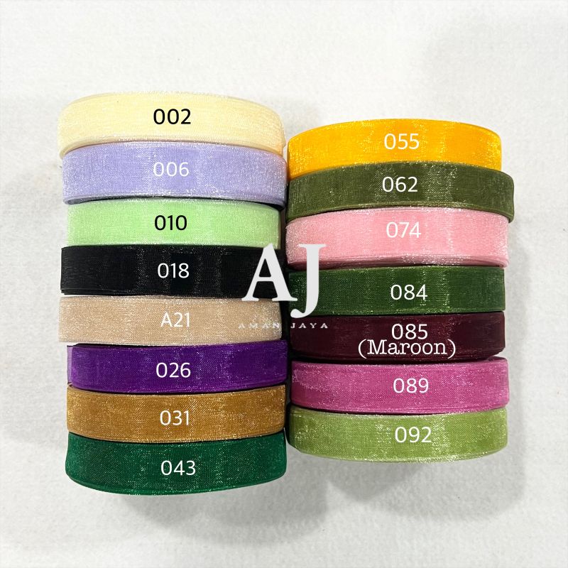 

Pita Organdi Polos 1/2 Inch / 1,25 cm (20 YARD)