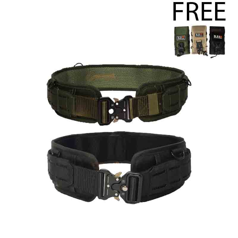 Sabuk ikat pingangang pria Warbelt satu set gesper koplit gesper cobra FREE sarung hp