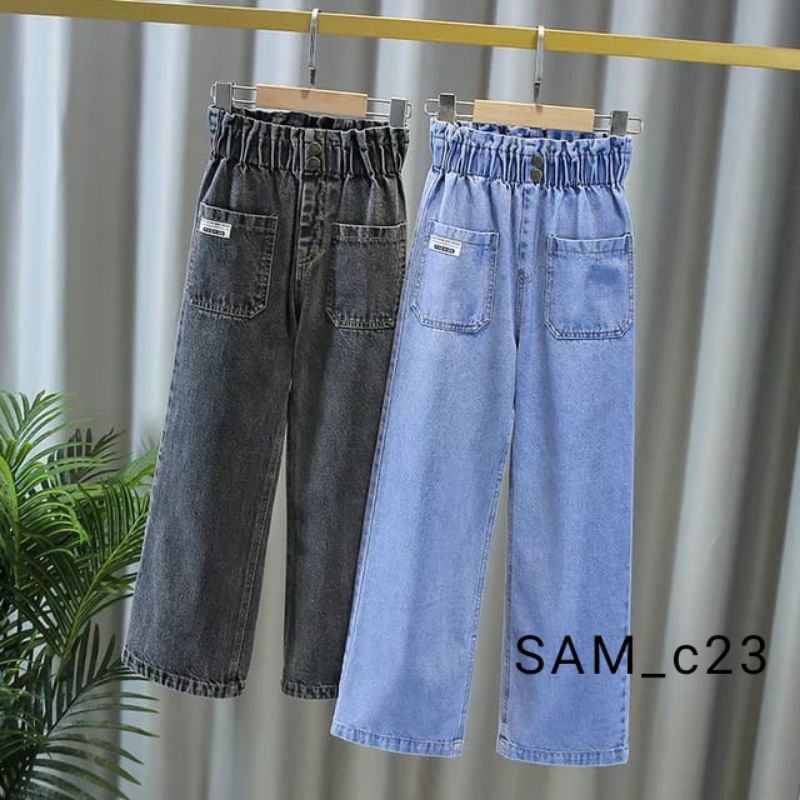 Kulot jeans anak anak/Celana Jins wanita /jeans anak anak Tanggung 7_13/Kulot jeans anak kantong tem
