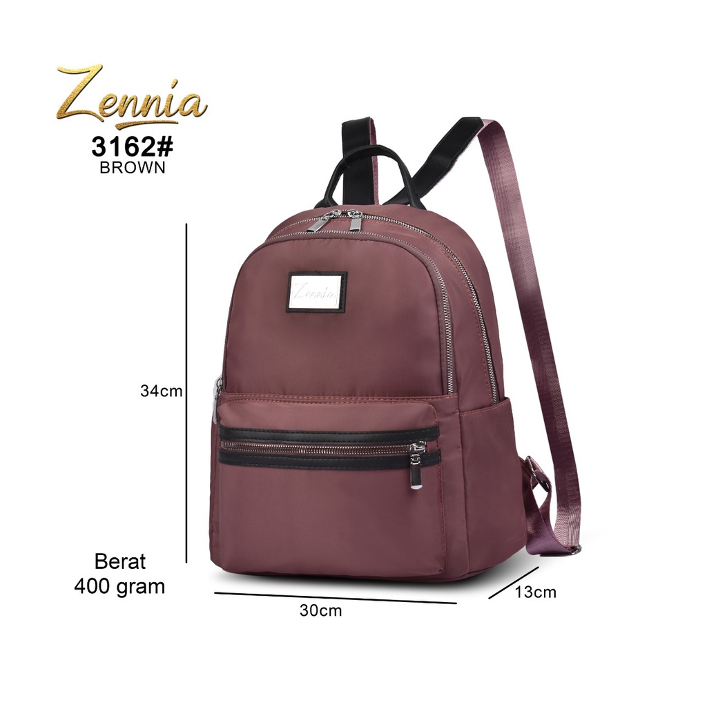 Tas Ransel Fashion Wanita Zennia 3162 Tas Wanita Punggung Backpack Kantor Kerja Kuliah Travell Outdoor