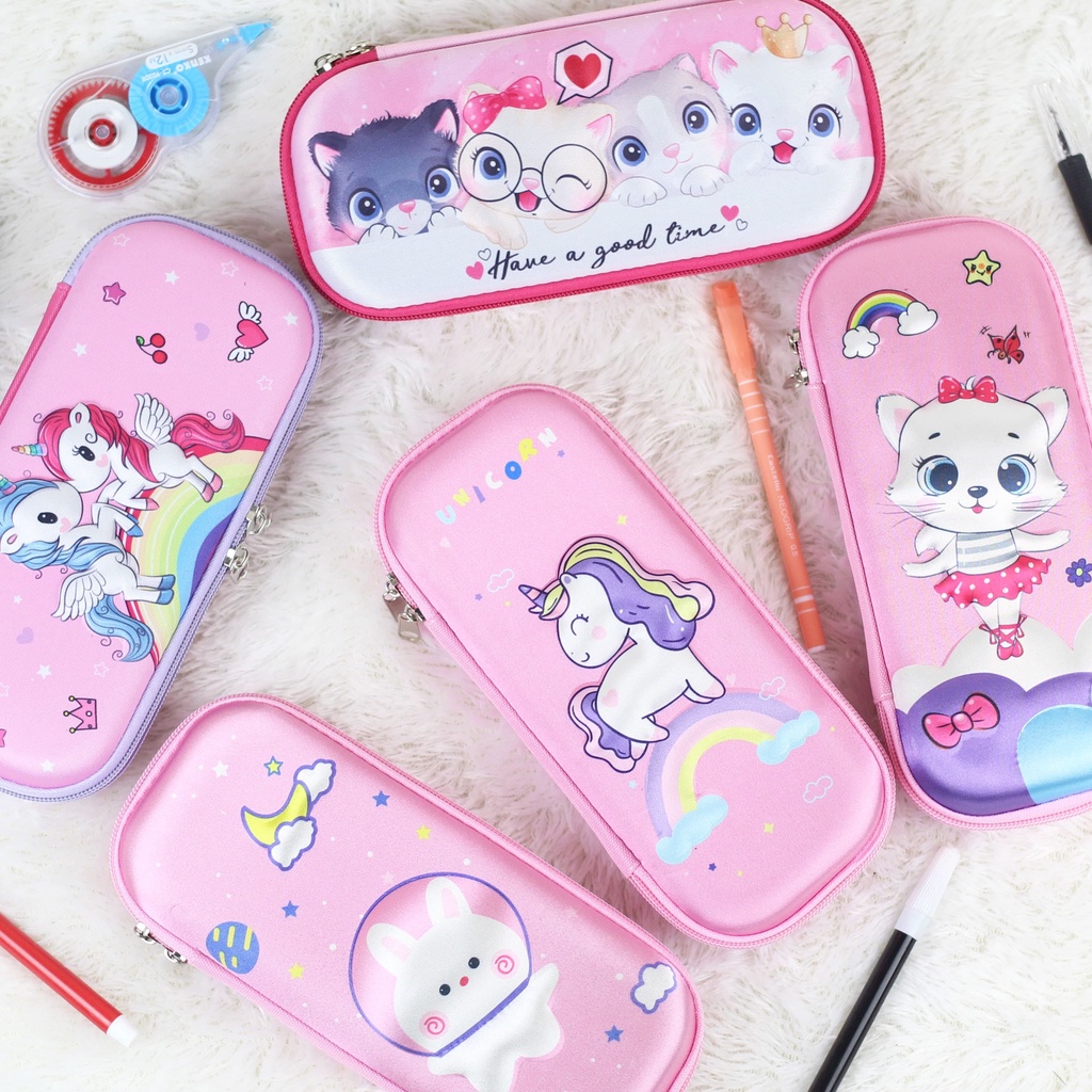 

Tempat Pensil 3D Pencil Case Gambar Cewek Dusgrip Anak Perempuan PAUD TK SD Cantik Keren imut