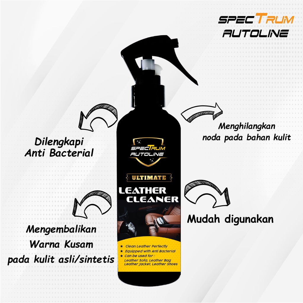 SPECTRUM Leather Cleaner Pembersih Jok Mobil Jaket Tas Kulit Asli Sintetis