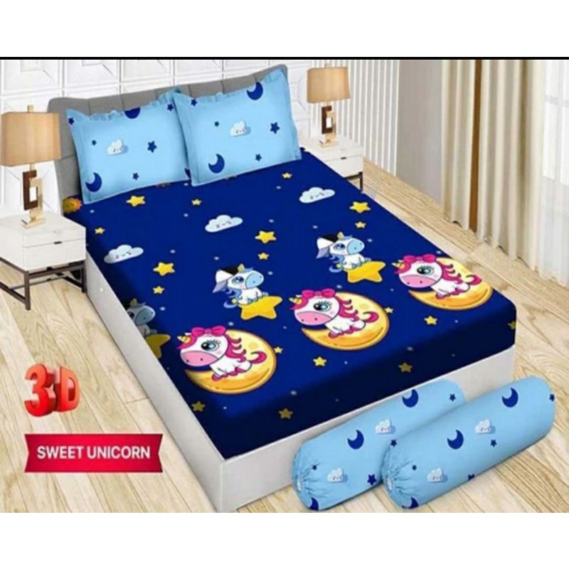 Sprei bonita bantal 4 uk 180x200 Sweet Unicorn