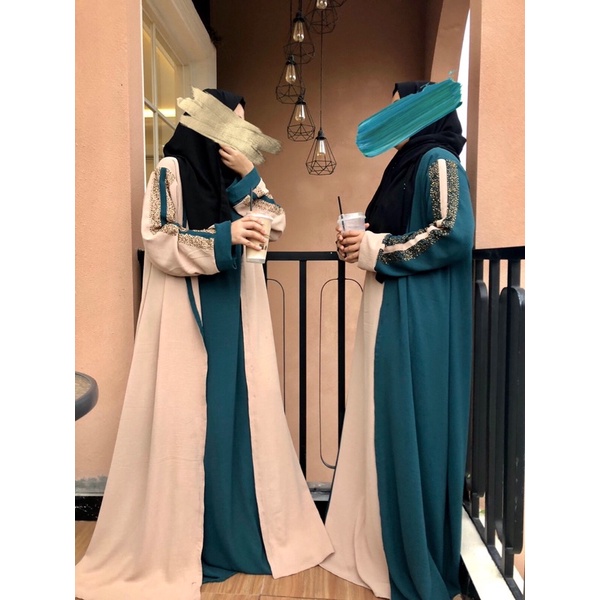 abaya maya INNER OUTER NEMPEL SAUDI DUBAI ARAB JALABIYA AIR FLOW MESIR JUMBO HITAM big size bigsize