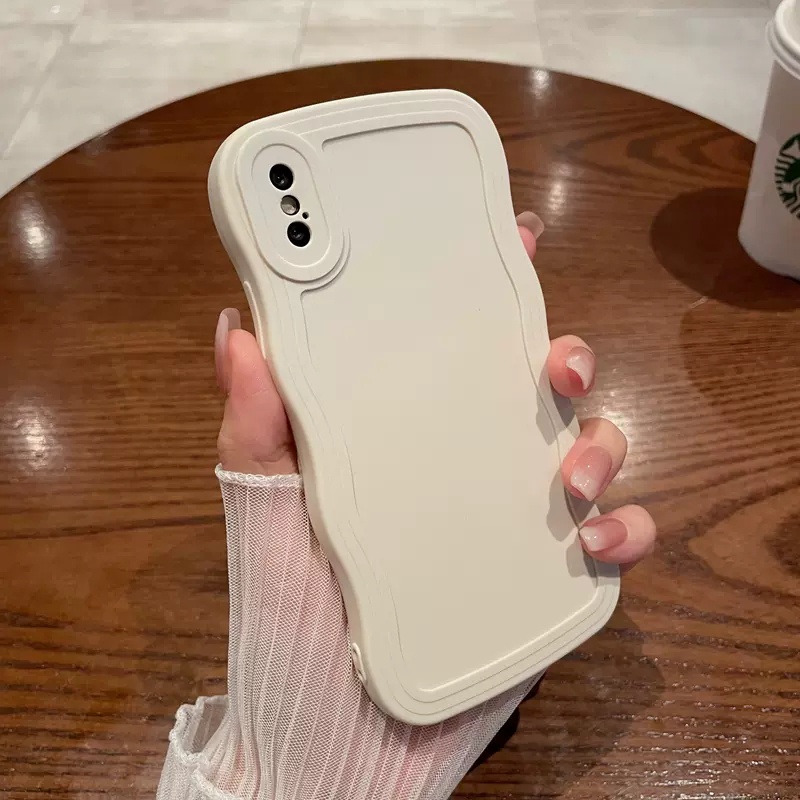 IPHONE Casing Ponsel Motif Bergelombang Silikon Cair Warna Permen Kompatibel Dengan Iphone7 8 7 Plus 8 Plus X XS XR XS Max 11 Pro Max12 Pro Max Shockproof Anti slip Back Cover