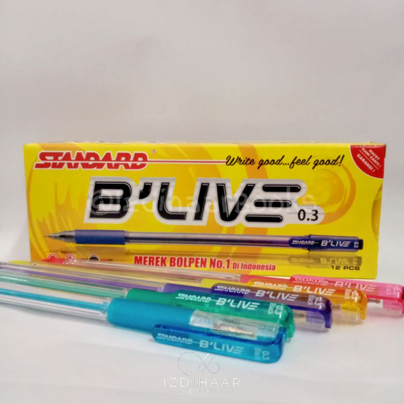 

Bolpoin Standar B-Live 0,3mm Hitam Multi Color Body