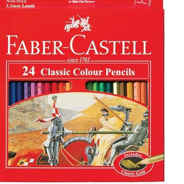 

Terlaris 케 Pensil Warna Faber Castell 24 Warna ecer dan grosir classic