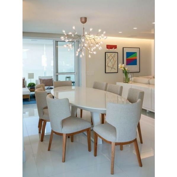 Set meja makan Oval Duco kayu jati