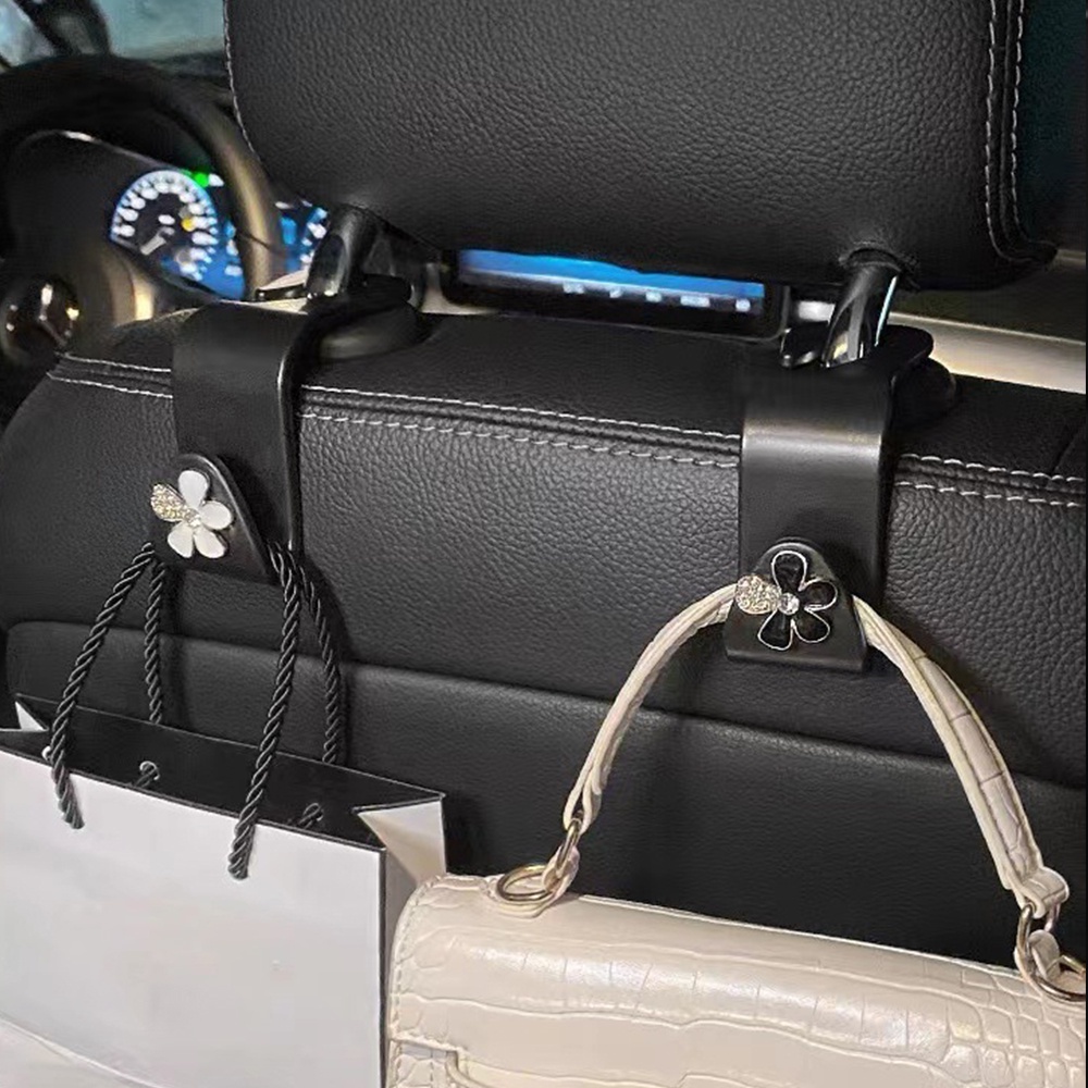 Cute Camelia Car Hooks Vehicle Back Seat Holder Organizer Handbag Gantungan Holder Hook Kait Multifungsi Interior Mobil Car Seat Back Hooks Kartun Beruang Car Storage Hook