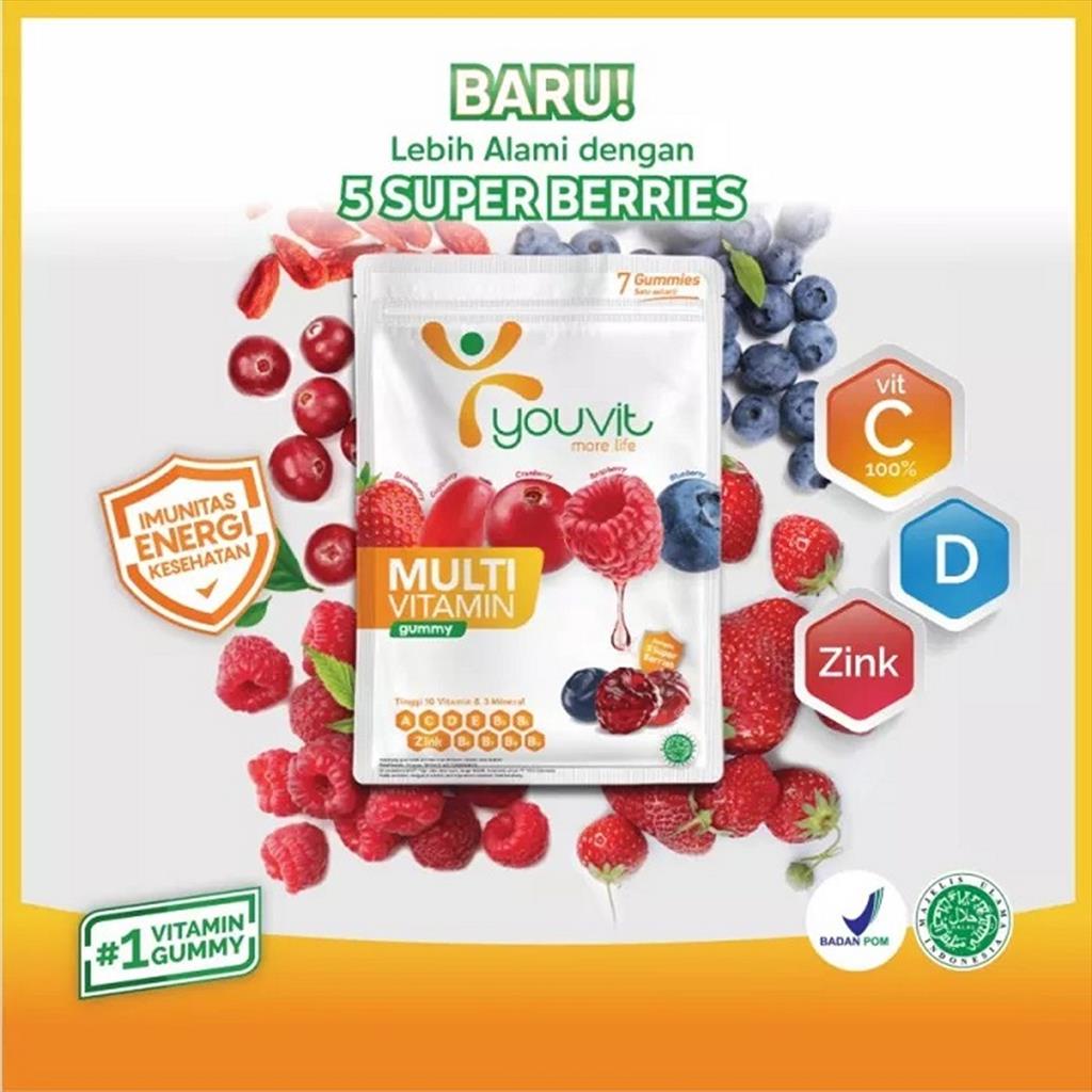 x3 YOUVIT Multivitamin Gummy Dewasa 7 Days Vitamin