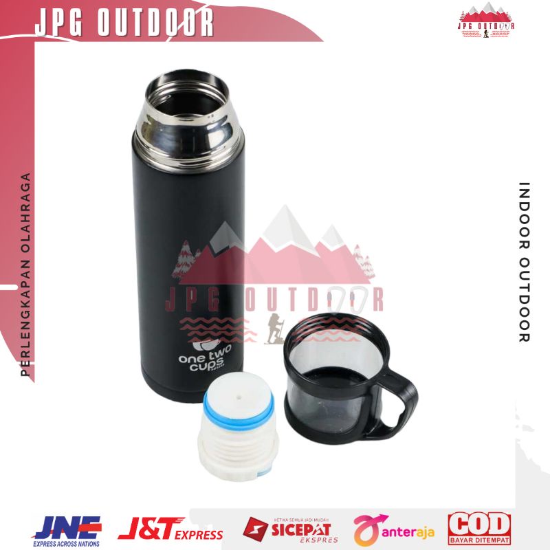 Botol Minum Thermos Stainless 500ml with Cup Head Travel Camping Outdoor
