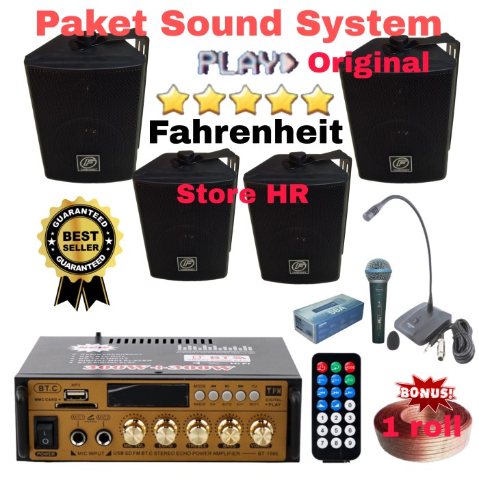 Paket Sound System Masjid Cafe Restoran Speaker Fahrenheit Msb 408 #Original