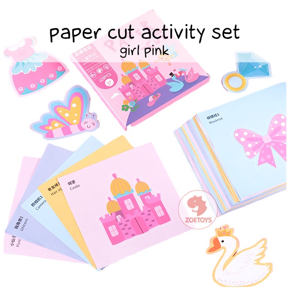 Zoetoys Paper Cut Activity Set | Mainan Menggunting Montessori Anak Education Toy Children Cutting Paper | Art n Craft Training Scissors Scissor Gunting Belajar