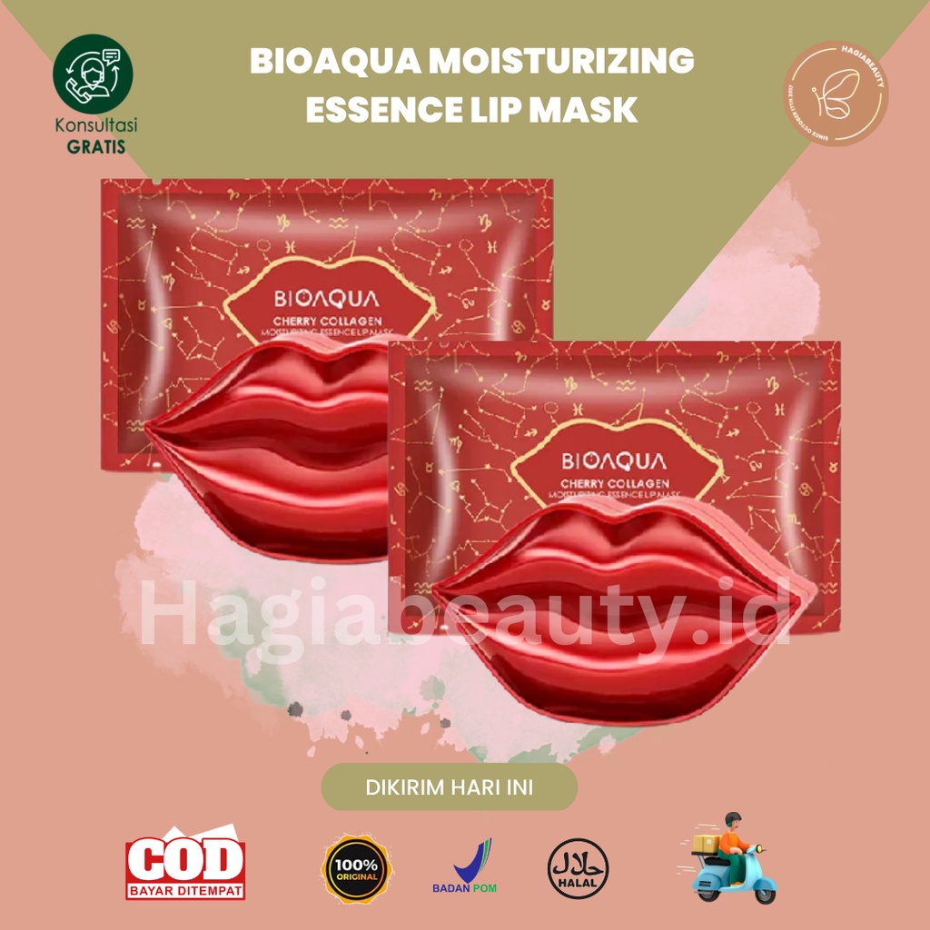 BISA COD - (BPOM) BIOAQUA masker bibir Cherry collagen Moisturizing Essence Lip Mask 60g masker perawatan bibir memudarkan kerutan bibir