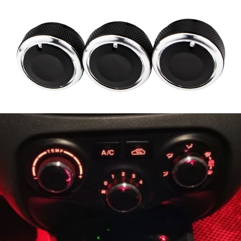 3pcs/set Knob AC Untuk Kia Rio Aluminium Alloy AC Knob Tombol Kontrol Panas Aksesoris