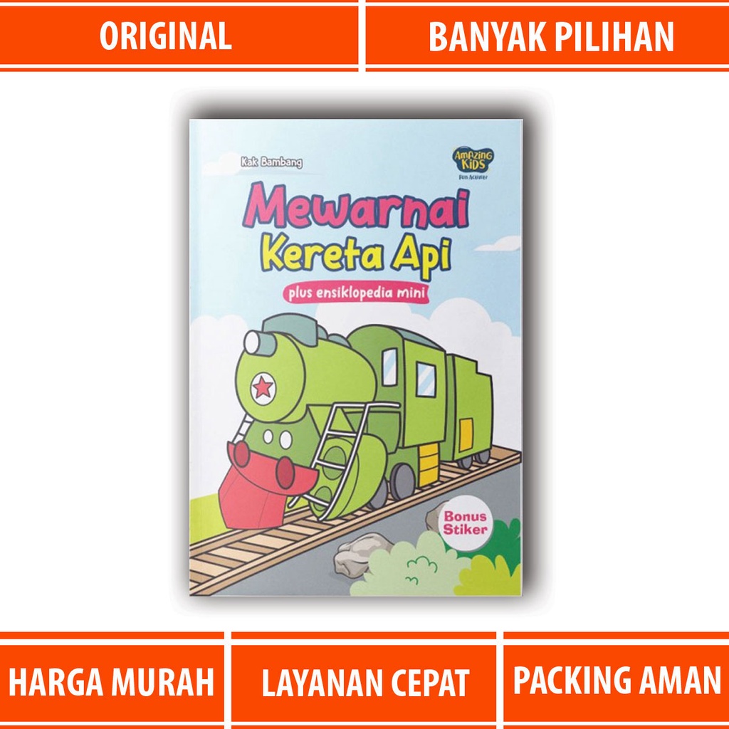 Buku Mewarnai Anak Kereta Api plus Ensiklopedi Mini