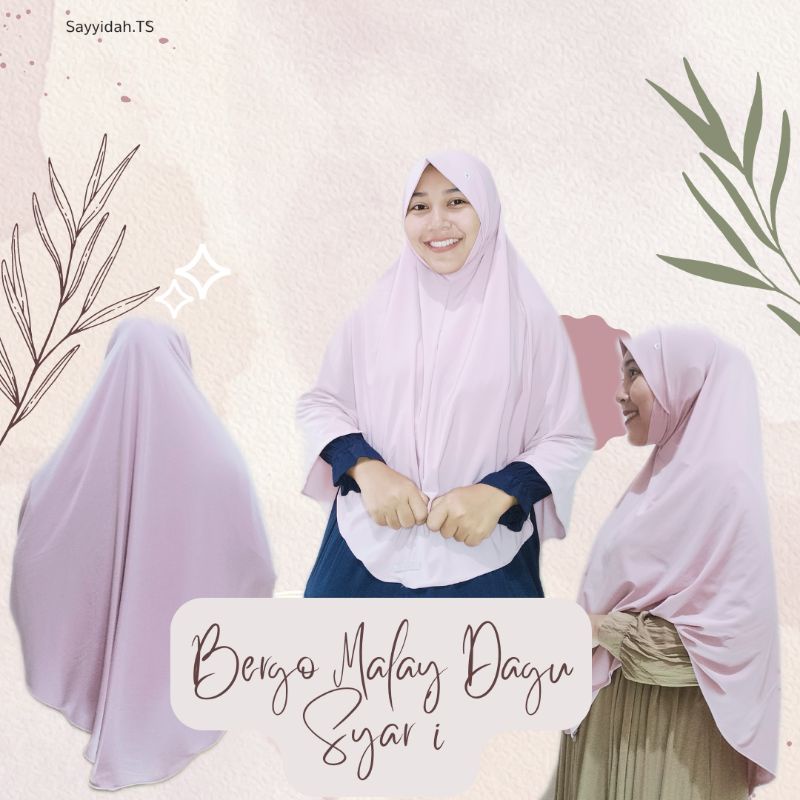 Hijab/Kerudung Bergo Malay Dagu Syar'i