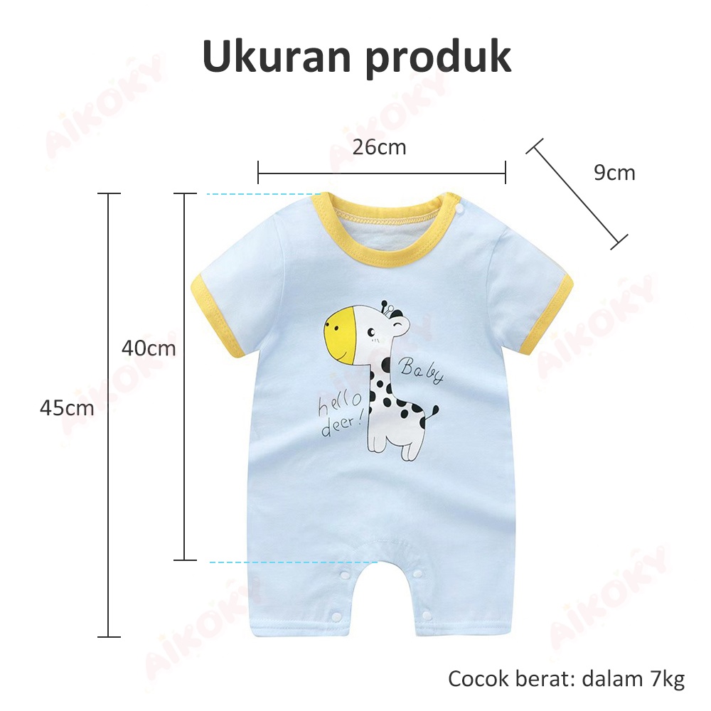 Aikoky Romper Baju Bayi Newborn/Jumper Pendek Bayi Lucu 0 6 bulan