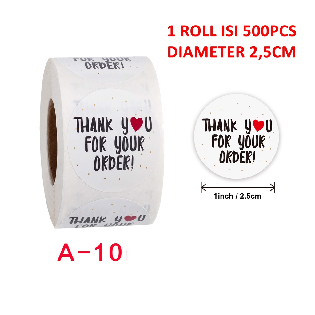 Kedaibutik STICKER LABEL MAKANAN THANK YOU ISI 500 PCS 1 ROLL - SLT01