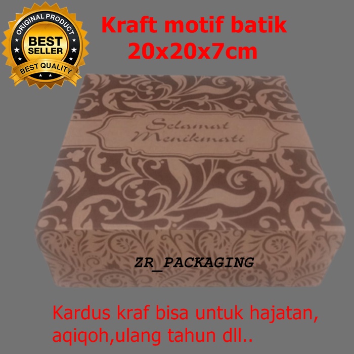 Kotak nasi kraft/kardus kue/ bok kardus 20x20 murah/box nasi kraf 20x20/kotak nasi kraf/box nasi mot