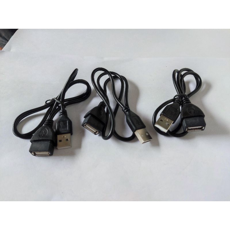 kabel Usb buntung panjang - + 50cm dan kabel perpanjangan usb  warna hitam