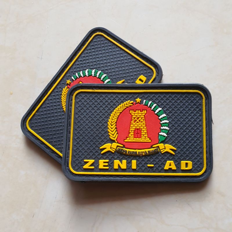 patch rubber logo zeni ad - tni ad - tempelan emblem karet