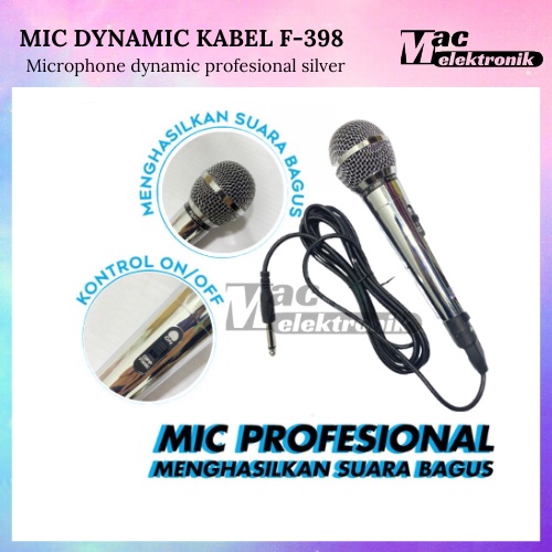 MIC KABEL KARAOKE STAINLESS / MICROPHONE DYNAMIC KABEL 3M