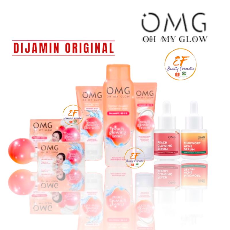 Jual Omg Oh My Glow Skincare Paket Satuan Face Wash Toner Acne Mugwort Serum Peach