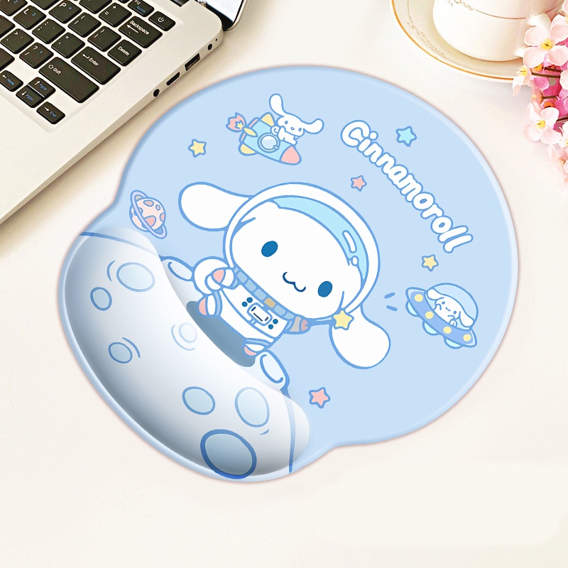 Kawaii Sanrios Mouse Pad Dengan Istirahat Pergelangan Tangan Non-Slip Karet Alas Komputer Anime Kuromi Cinnamoroll My Melody Kartun Lucu Hadiah