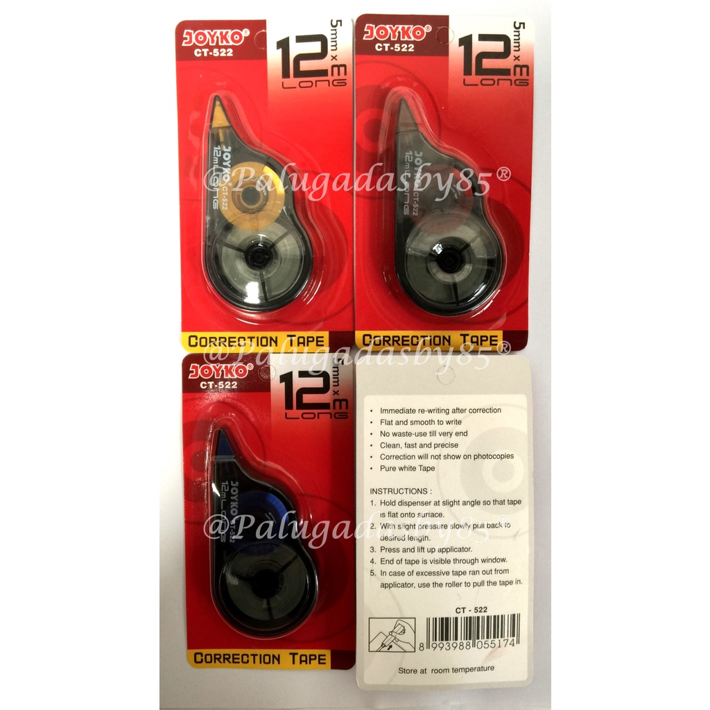 

(1 Biji) Correction Tape Joyko CT-522 CT-522PTL CT-522-CTFR CT-522-SNTM CT-522-GTM CT-522-SWDS