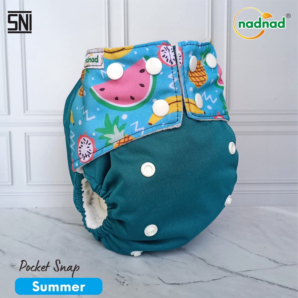 (COD) Paket 3 Pcs Clodi Nadnad Tipe Pocket Snap Size Bb 3-15 Kg Popok Kain Modern