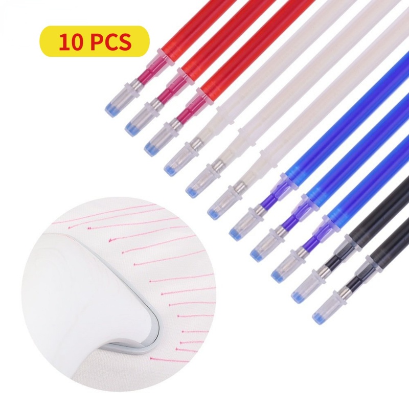 10pcs/set Refill Jahit Dengan Pen Penghilang Suhu Tinggi/Wash Hot Erase Pen/Mark Marking Pen/Cocok Untuk Membuat Sepatu Pakaian Kerajinan Kreatif Kulit/Alat Jahit