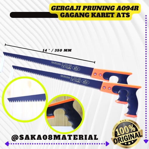 PROMO GERGAJI DAHAN MATA LANCIP 14 INCH GAGANG KARET A094R ATS ORIGINAL TERBARU / GERGAJI PRUNING / 
