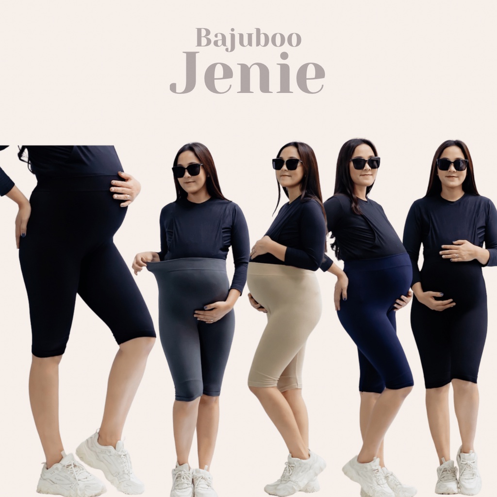 Bajuboo Jenie - Legging Hamil JUMBO 3/4 Bumil Friendly Katun Rayon Spandex