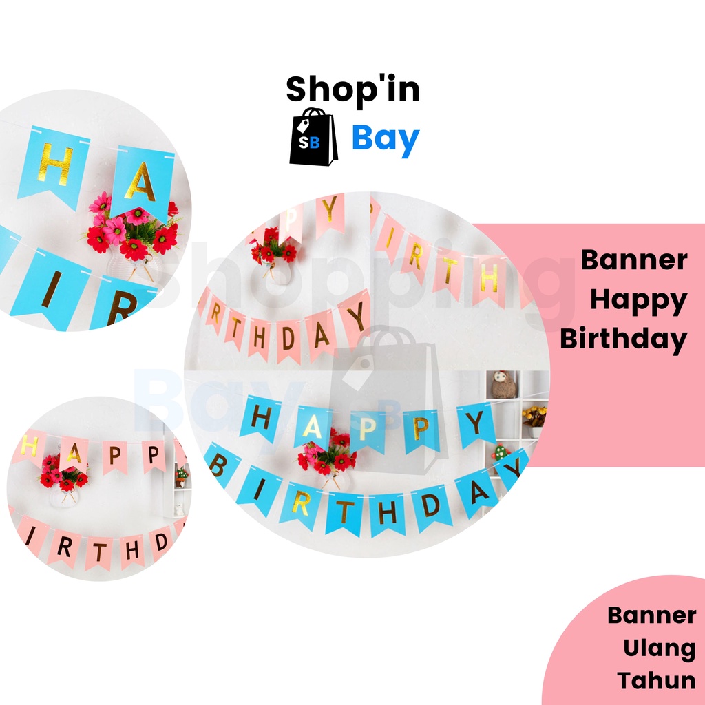 Banner Happy Birthday / Banner HBD / Banner Ulang Tahun / Banner Ultah