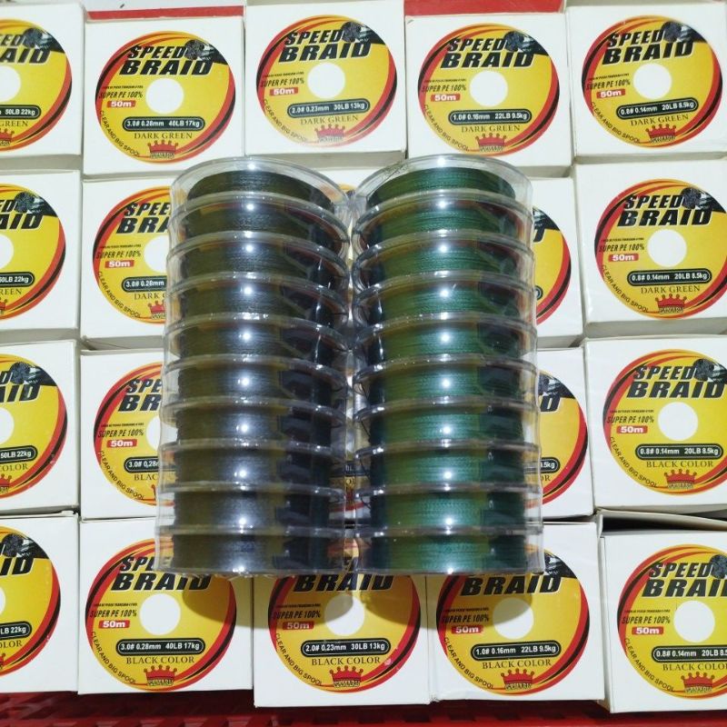 Benang PE Tali Pancing Gamaru SPEED BRAID Speedbraid 50m conecting. 06 08 1 2 3 4 5 6