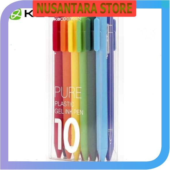 

NUSANTARA STORE - KACO PURE Candy Gel Pen Pena Pulpen Bolpoin 0.5mm 10PCS - K1015 (Colorful Ink)