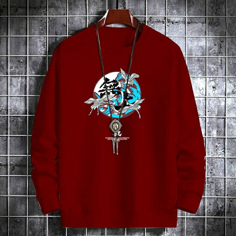 crewneck sweater pria kekinian motif STORK termurah /bahan fleece  lembut dan tebal