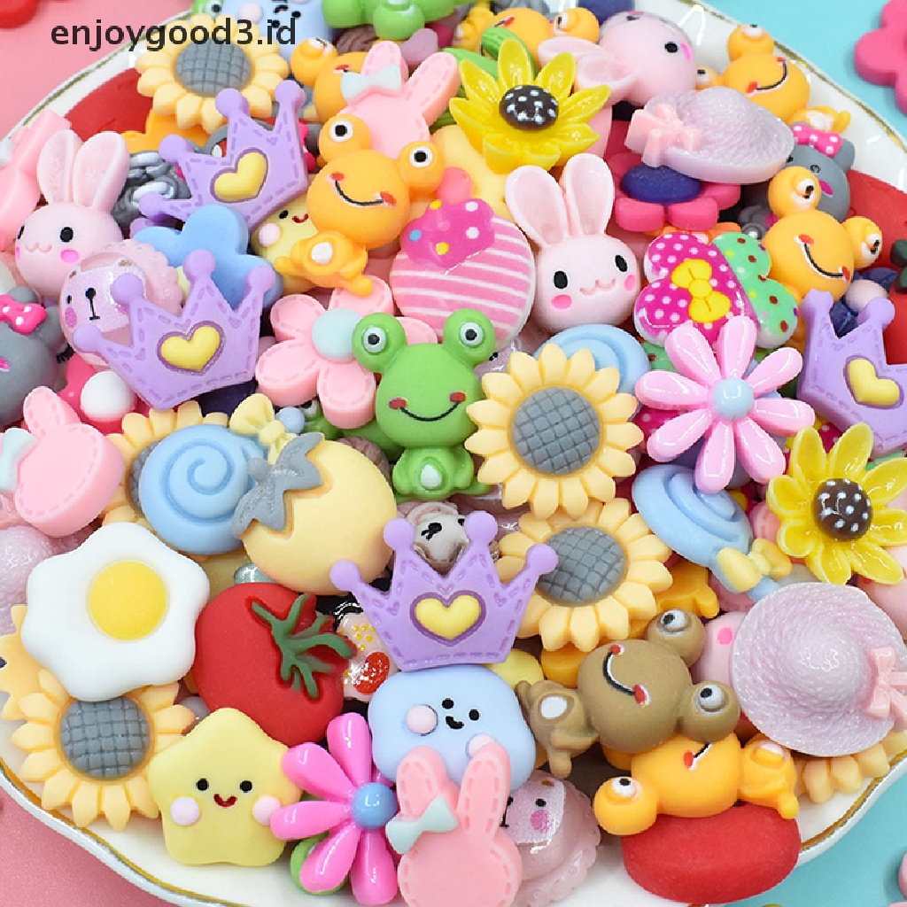 [Rready Stock] 100pcs Baru Lucu Mini Net Merah Beruntung Tas Kembali Resin Cabochons Scrapbook Diy Pesta Aksesoris (ID)