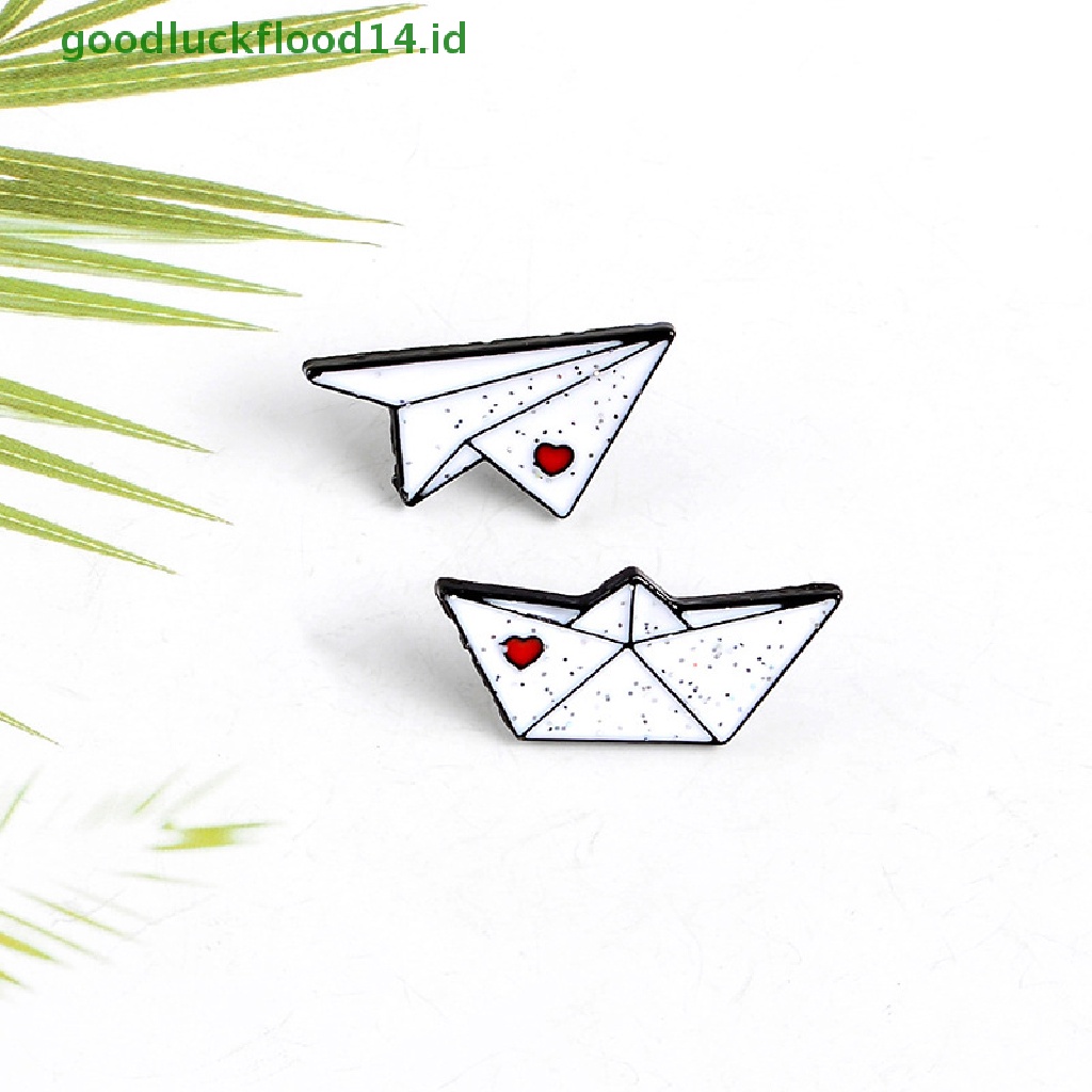 [GOOGFOUR] Pesawat Kertas Perahu Enamel Pin Cinta Bros Kerah Pin Baju Tas Pesawat Feri Lencana Mini Perhiasan Hadiah [TOP]