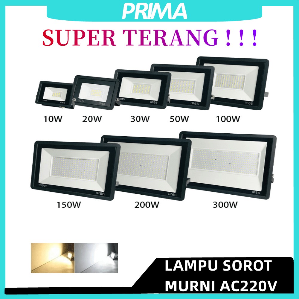 LAMPU LED SOROT/LAMPU TEMBAK FLOOD LIGHT SOROT10W/20W/30W/50W/100W PUTIH/KUNING