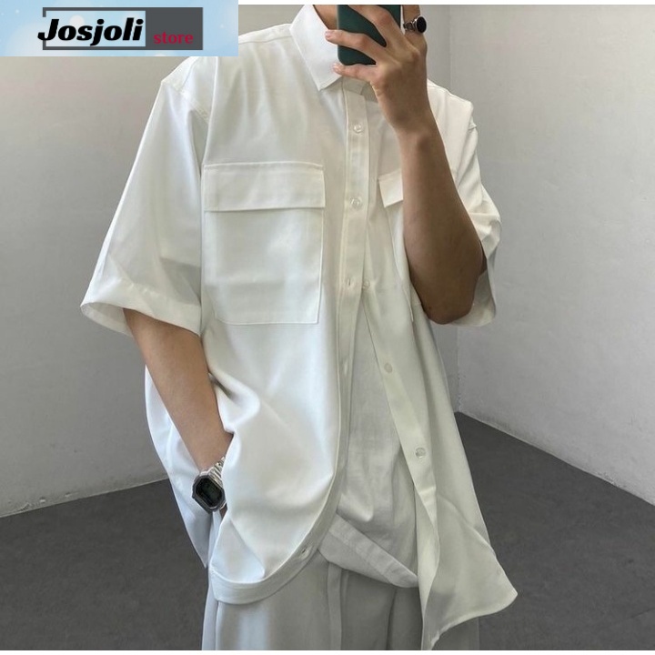 JOSJOLI_STORE/Kemeja Oversize PD-08 Dan Salur/Atasan Pria Dewasa Lengan 7/8