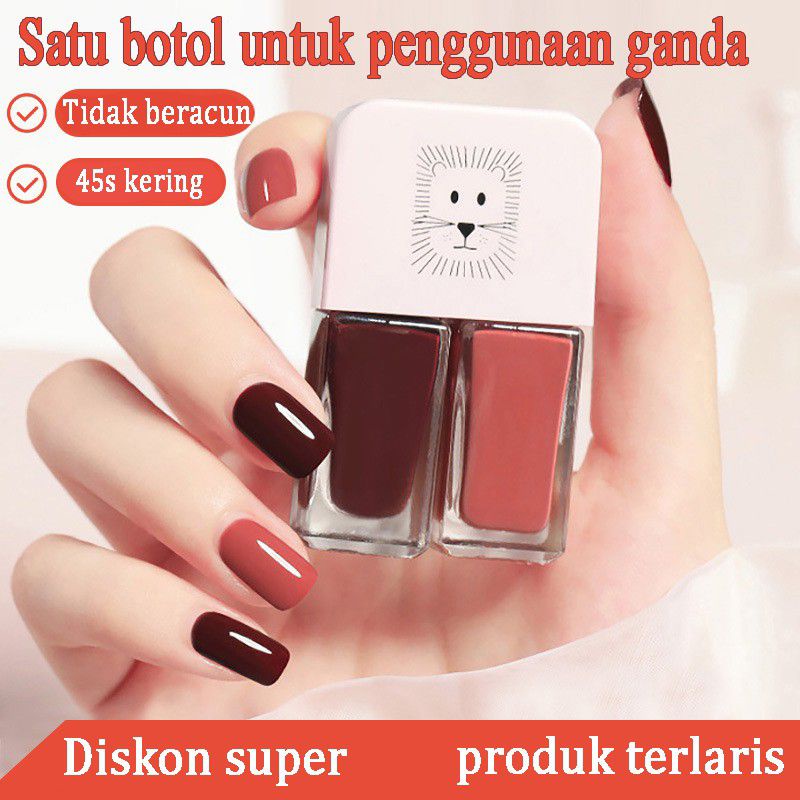 Kutek 2in1 HALAL 30 Warna Muslimah Kutek no Peel off Cat Kuku Import Murah Grosir