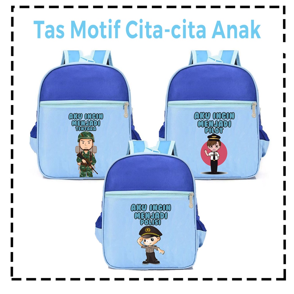 PVJ - Tas Sekolah  Paud TK SD Ransel Karakter Cita-cita Anak Laki-laki