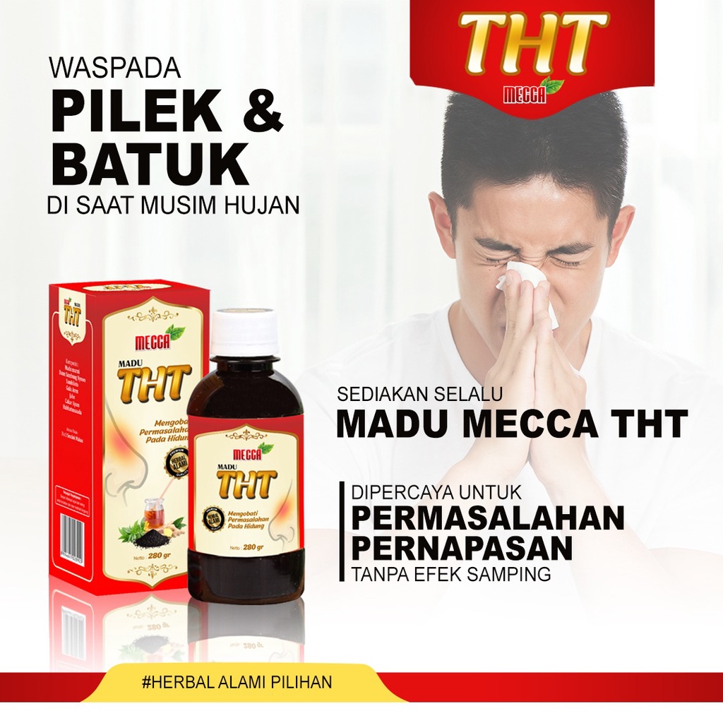 Mecca Madu THT 280g - Untuk Gangguan Pernafasan , Batuk , Pilek sinusitis radang hidungHerbal Alami