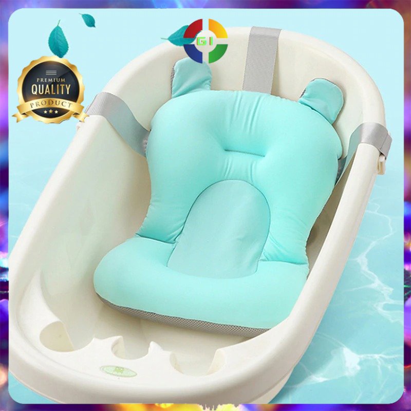 Bantalan Bath Tub Bayi Baby Shower Anti-slip Seat Support Mat Blue