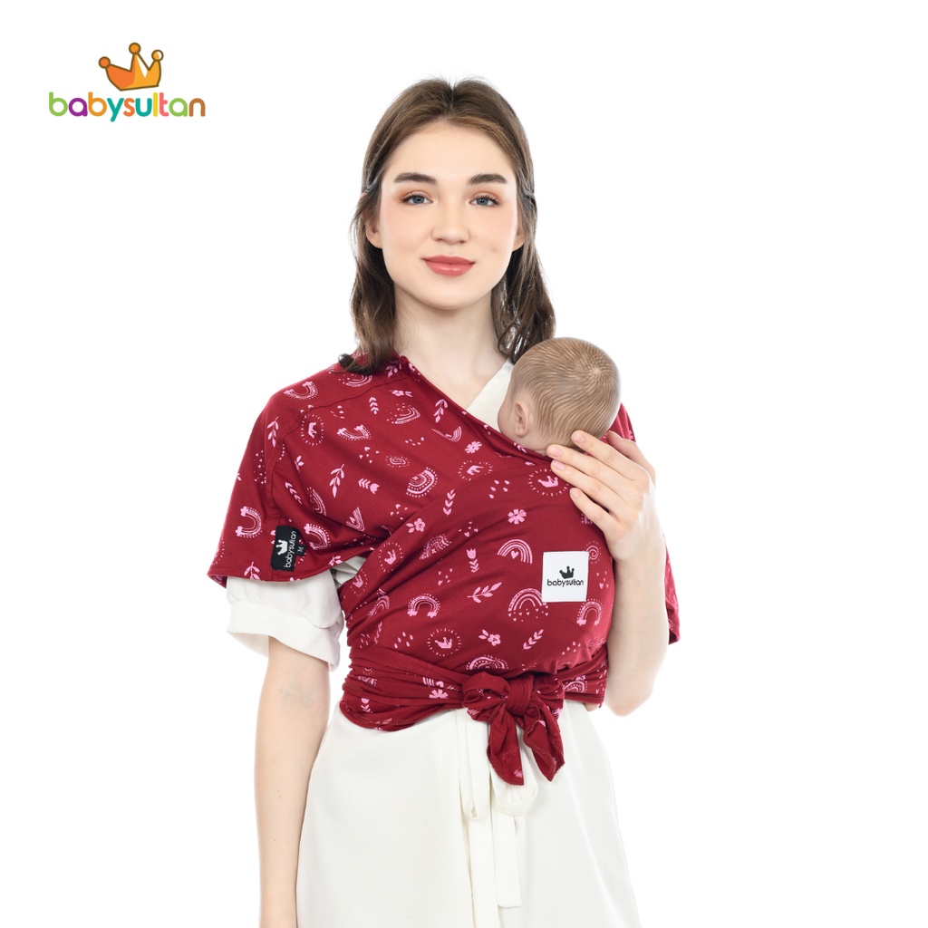 Gendongan Bayi Depan M Shape Motif 3in1 Instan Baby Wrap Premium dengan Sash Belt babysultan