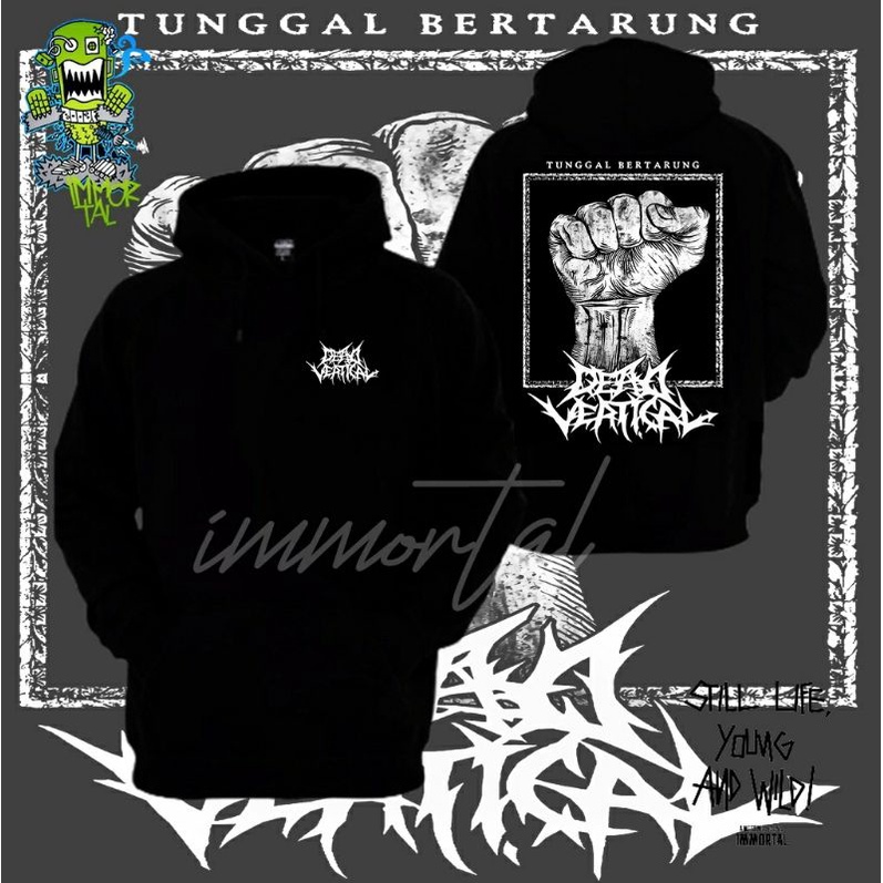 Jaket hoodie dewasa pria wanita dead vertical