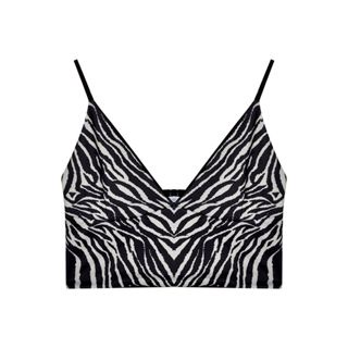 RSB BJ366 Tank Top Crop Motif Garis Wanita Tanktop Printed Zebra Korean Fashion
